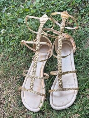 Ellie Gladiators Woven Strappy Ankle Wrap Sandal